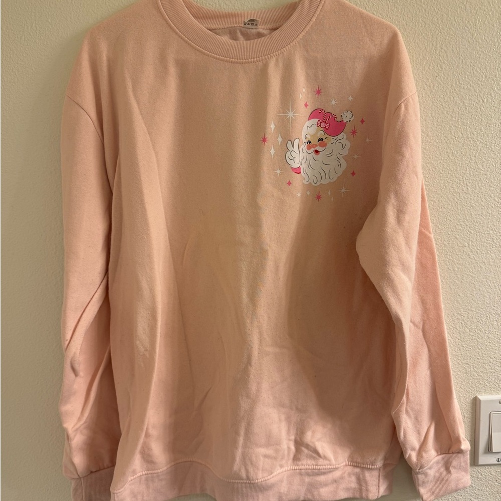 Pink Christmas Crew Neck Sweater